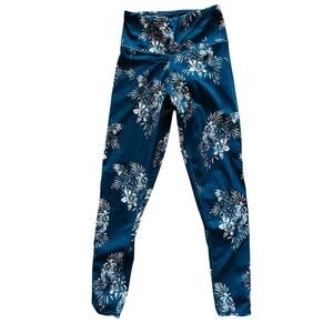 Vuori Teal Floral High-Rise Leggings